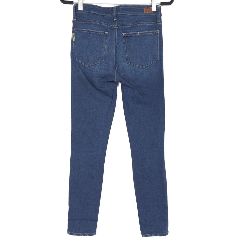 PAIGE Jeans Women 27 High Rise Straight Dark Wash‎ Denim Skyline Skinny